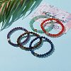 Round Natural Gemstone Beads Stretch Bracelets BJEW-JB05873-5