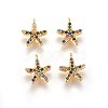 Golden Tone Brass Micro Pave Cubic Zirconia Charms ZIRC-L075-10A-G-1