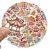 50Pcs Antique Theme PVC Waterproof Self-Adhesive Stickers PW-WG22100-01-3