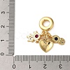 Rack Plating Brass Pave Colorful Cubic Zirconia European Dangle Charms KK-P279-43G-3