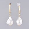 Natural Baroque Pearl Keshi Pearl Dangle Earrings EJEW-JE03829-02-4