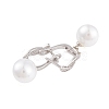 Rack Plating Brass Clear Cubic Zirconia ABS Pearl Earrings EJEW-S219-15P-04-2