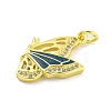 Real 18K Gold Plated Brass Micro Pave Cubic Zirconia Pendants KK-R159-05C-G-2