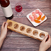6 Round Holes Bamboo Shot Glasses Holders AJEW-WH0317-05-3