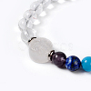 Natural & Synthetic Mixed Stone and Quartz Crystal Beads Stretch Bracelets BJEW-E354-A07-2