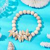 Summer Beach Natural Spiral Shell Stretch Bracelets BJEW-JB10355-2