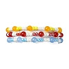 3Pcs 3 Colors Three Primary Color Series Glass Seed Beads Stretch Bead Bracelets BJEW-JB09990-2
