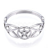 304 Stainless Steel Hollow Out Pentagram Adjustable Ring for Women RJEW-T027-12P-3