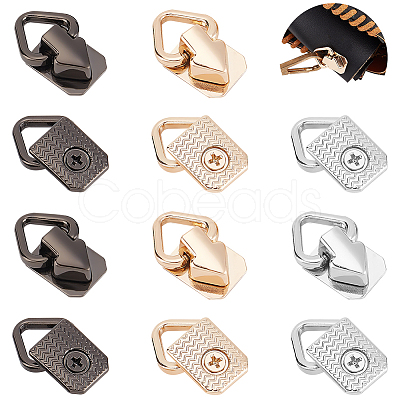 WADORN 12Pcs 3 Colors Alloy Triangle Ring Suspension Clasps FIND-WR0007-49-1