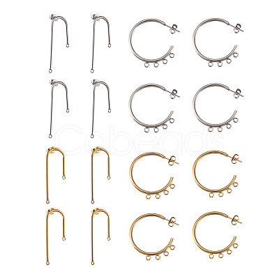 304 Stainless Steel Stud Earring Findings STAS-TA0004-66-1