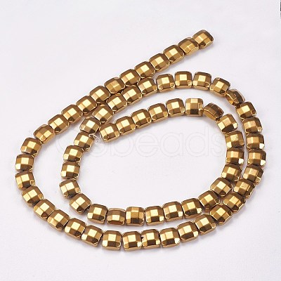 Electroplated Non-magnetic Synthetic Hematite Beads Strands G-P367-C02-1