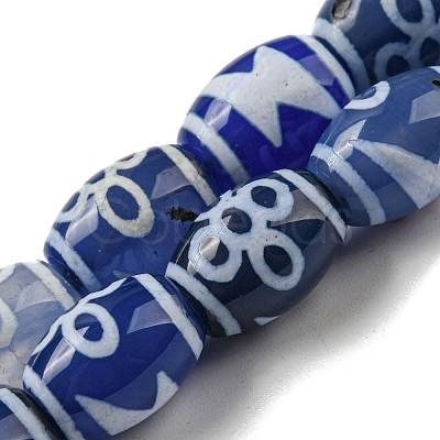 Blue Tibetan Style dZi Beads Strands TDZI-NH0001-C08-01-1