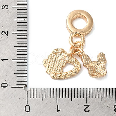 Rack Plating Alloy Crystal Rhinestone European Dangle Charms PALLOY-S189-19G-1