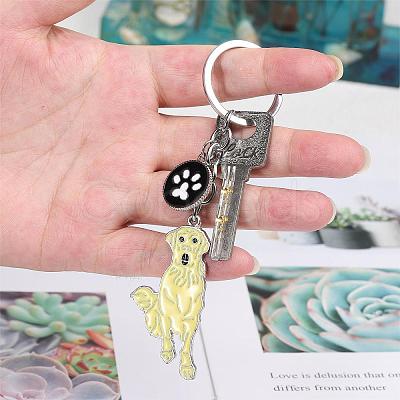 WEWAYSMILE Dog Keychain Car Keychain Pet Pendant Key-Ring Lovely Dog Key-ring Portable Metal Keychain Gift for Pet Lover Birthday Puppy Theme Party Supplies (Labrador) JX806A-1