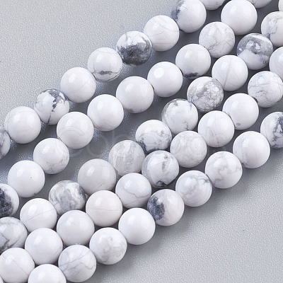 Natural Howlite Beads Strands TURQ-G091-4mm-1