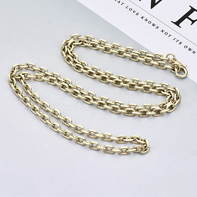 Brass Cable Chains Necklace Making MAK-N034-004A-KC-1