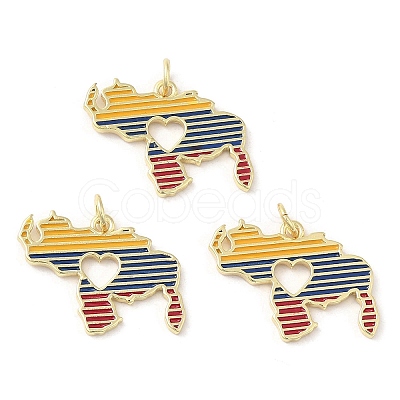 Brass Enamel Pendants KK-K332-34G-03-1