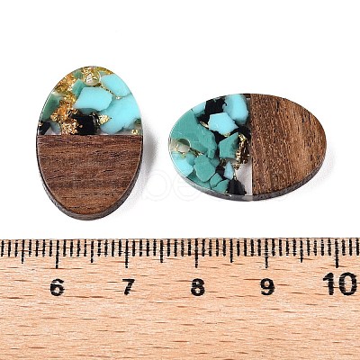 Transparent Resin and Walnut Wood Pendants RESI-T057-04J-1