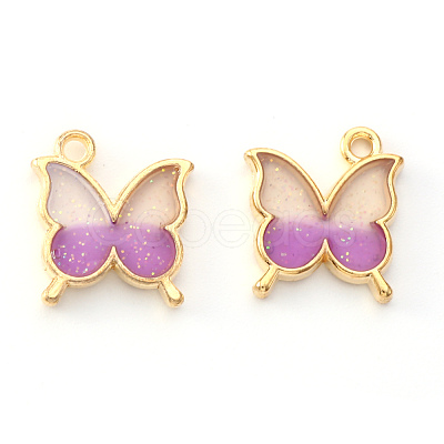 Light Gold Plated Alloy Enamel Pendants X-ENAM-R136-24A-1