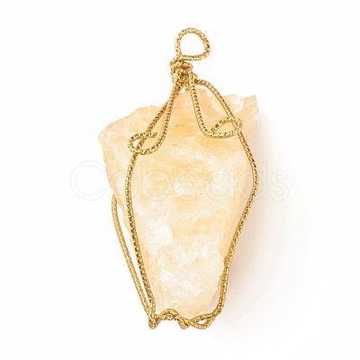 Rough Raw Natural Gemstone Pendants PALLOY-JF01450-1