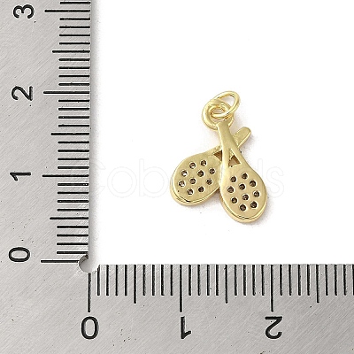 Rack Plating Brass Micro Pave Cubic Zirconia Pendants KK-C052-33A-G-1