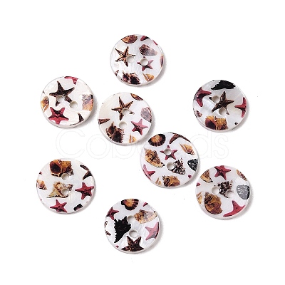 2-Hole Freshwater Shell Buttons SHEL-A004-01C-1