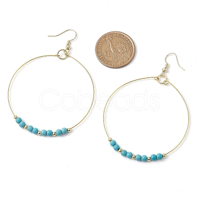 Synthetic Turquoise Dangle Earrings EJEW-JE05809-1