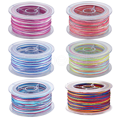 SUNNYCLUE 6 Rolls 6 Colors Segment Dyed Polyester Thread NWIR-SC0001-02-1