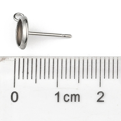 304 Stainless Steel Stud Earring Settings & Findings STAS-MSMC002-05P-1