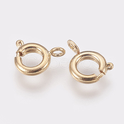 Brass Spring Ring Clasps X-KK-Q669-33G-1