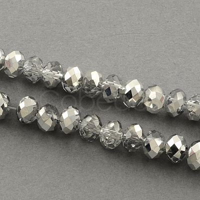 Half Plated Faceted Rondelle Glass Bead Strands X-EGLA-S095-2mm-03-1