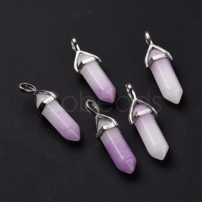 Natural White Jade Pointed Pendants G-K329-29P-1