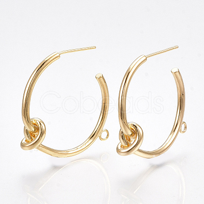 Brass Stud Earring Findings KK-S350-017G-1