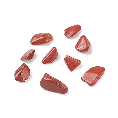 Natural Red Jasper Chips Beads G-O103-24-1