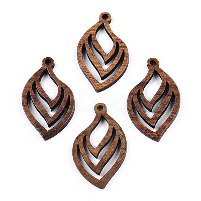 Natural Walnut Wood Pendants X-WOOD-T023-17-1