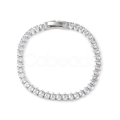 Cubic Zirconia Tennis Bracelet BJEW-L652-24P-02-1