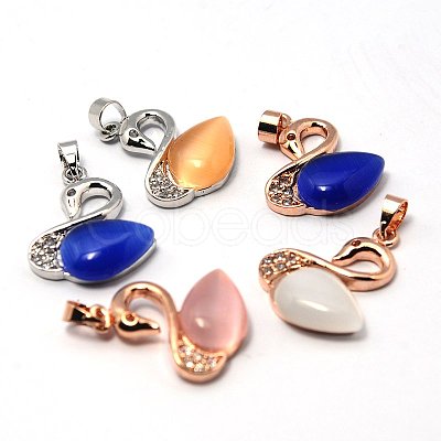 Cat Eye Pendants G-G381-M-1