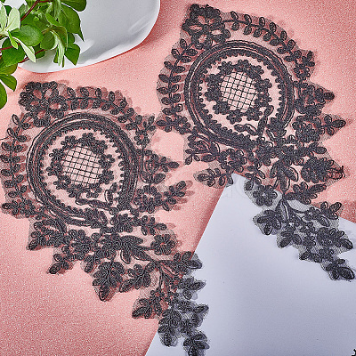 Polyester Embroidery Flower Lace Appliques DIY-WH0409-61-1