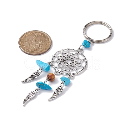 Woven Web/Net with Wing Alloy Pendant Keychain KEYC-JKC00587-1