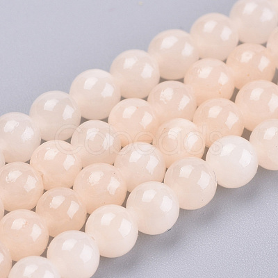 Natural Dyed Yellow Jade Gemstone Bead Strands X-G-R271-8mm-Y03-1