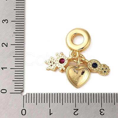 Rack Plating Brass Pave Colorful Cubic Zirconia European Dangle Charms KK-P279-43G-1