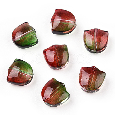 Spray Painted Transparent Glass Beads X-GLAA-T022-26-1