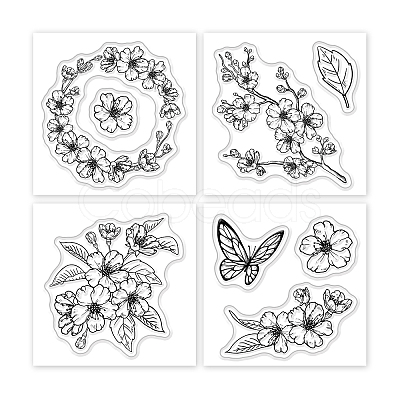 4Pcs 4 Styles PVC Stamp DIY-WH0487-0064-1