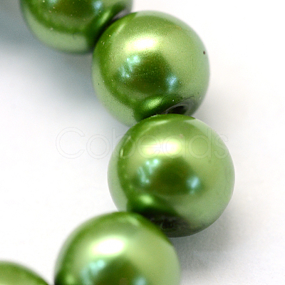 Baking Painted Pearlized Glass Pearl Round Bead Strands X-HY-Q003-6mm-13-1