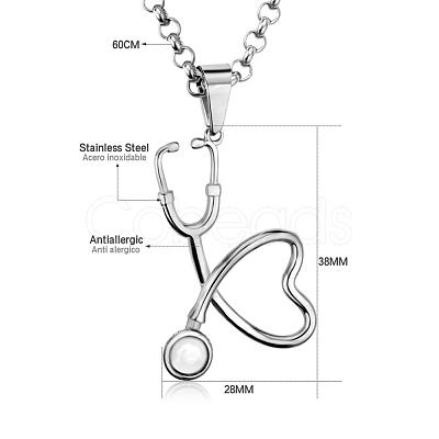 SHEGRACE Stainless Steel Pendant Necklaces JN073A-X-1