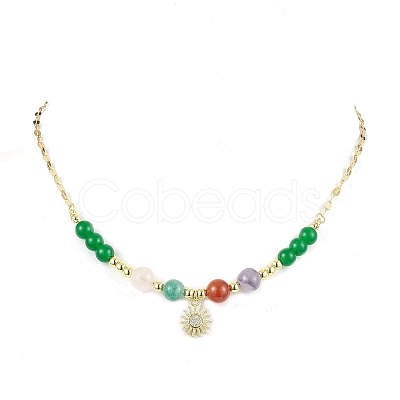 Natural & Dyed Malaysia Jade Beaded Necklaces for Women NJEW-JN04802-1