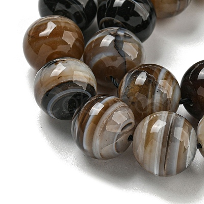 Natural Banded Agate Beads Strands G-NH0023-B01-01-1