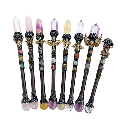 Dyed Natural Crystal Quartz Sun Magic Wand PW-WG10107-01-1