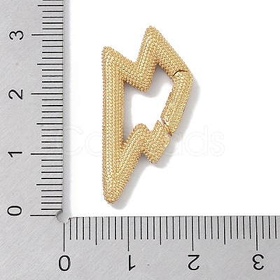 Rack Plating Brass Micro Pave Cubic Zirconia Spring Gate Rings Clasps KK-NH0002-15G-02-1