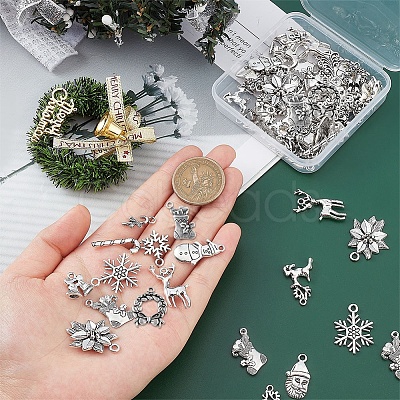 SUNNYCLUE 64Pcs 16 Style Tibetan Style Alloy Pendants FIND-SC0002-61-1